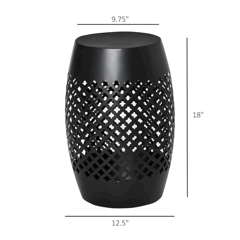 Table d'appoint ronde creuse de patio de 12,5 pouces, table d'appoint en acier
