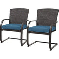 Chaises de jardin de style bistro avec structure en acier et coussins (lot de 2) - Non disponible