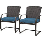 Chaises de jardin de style bistro avec structure en acier et coussins (lot de 2) - Non disponible