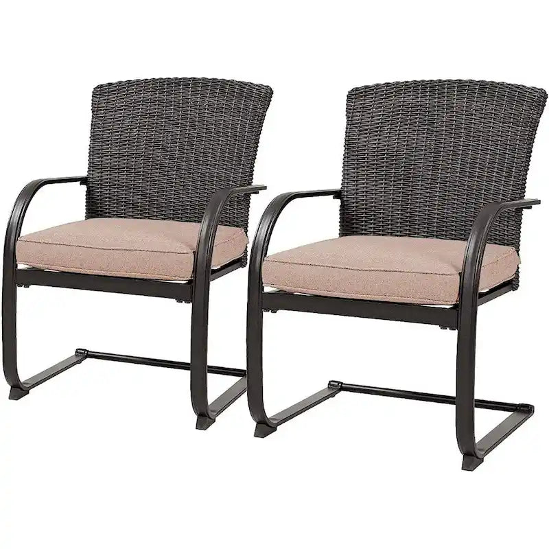 Chaises de jardin de style bistro avec structure en acier et coussins (lot de 2) - Non disponible