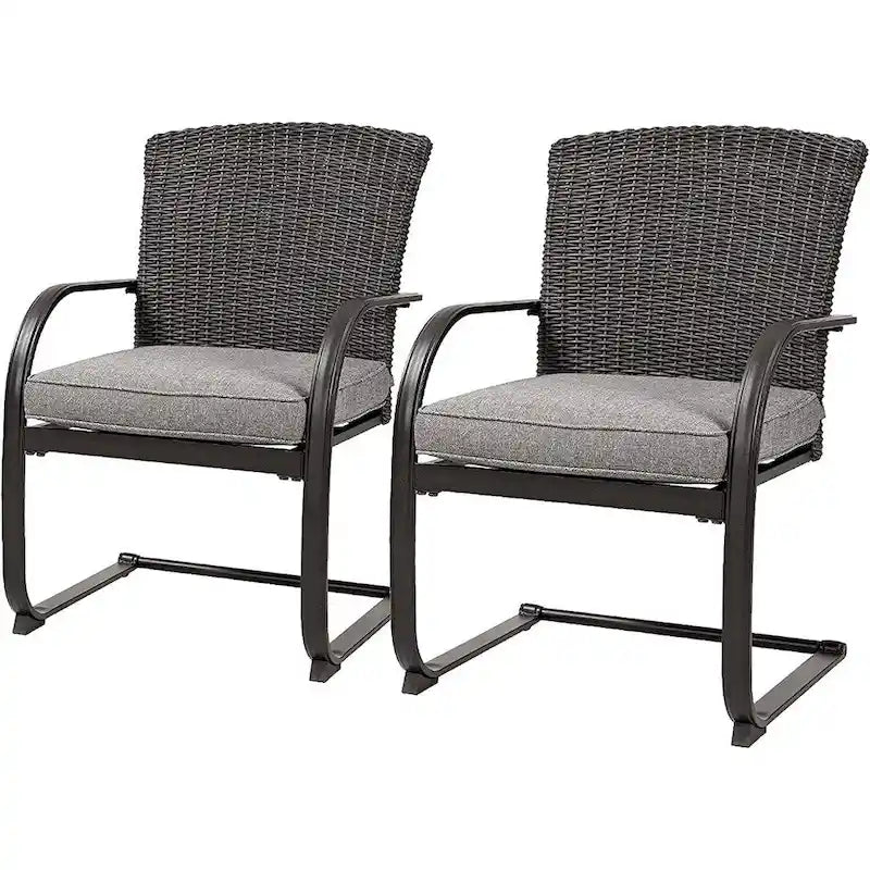 Chaises de jardin de style bistro avec structure en acier et coussins (lot de 2) - Non disponible