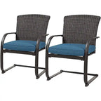 Chaises de jardin de style bistro avec structure en acier et coussins (lot de 2) - Non disponible