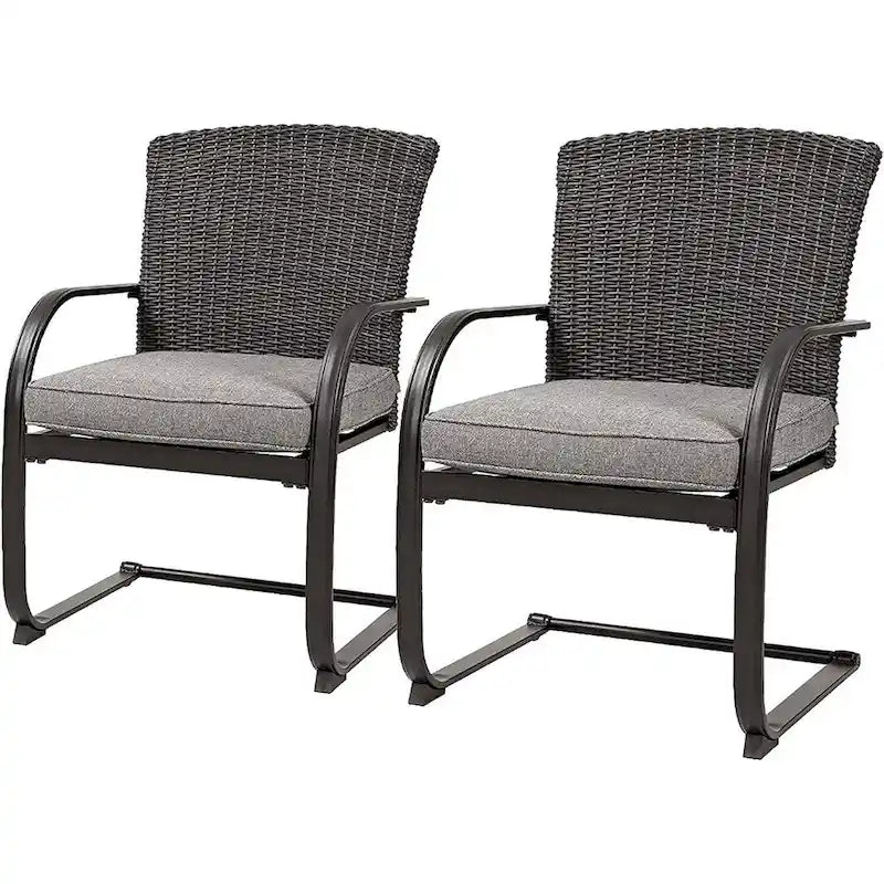 Chaises de jardin de style bistro avec structure en acier et coussins (lot de 2) - Non disponible