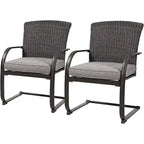 Chaises de jardin de style bistro avec structure en acier et coussins (lot de 2) - Non disponible