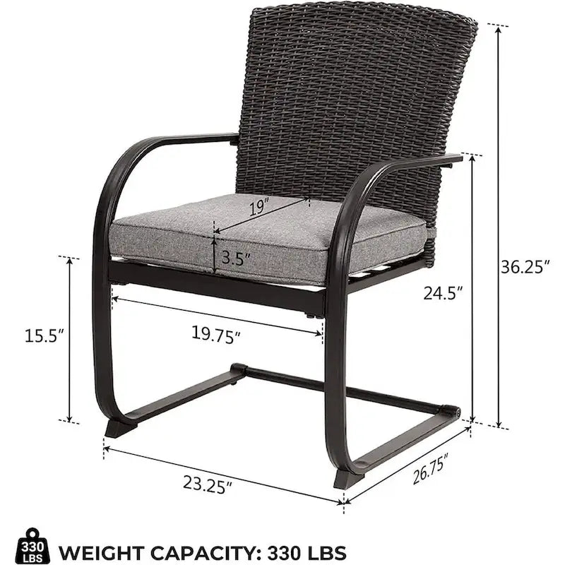 Chaises de jardin de style bistro avec structure en acier et coussins (lot de 2) - Non disponible