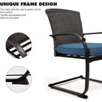 Chaises de jardin de style bistro avec structure en acier et coussins (lot de 2) - Non disponible