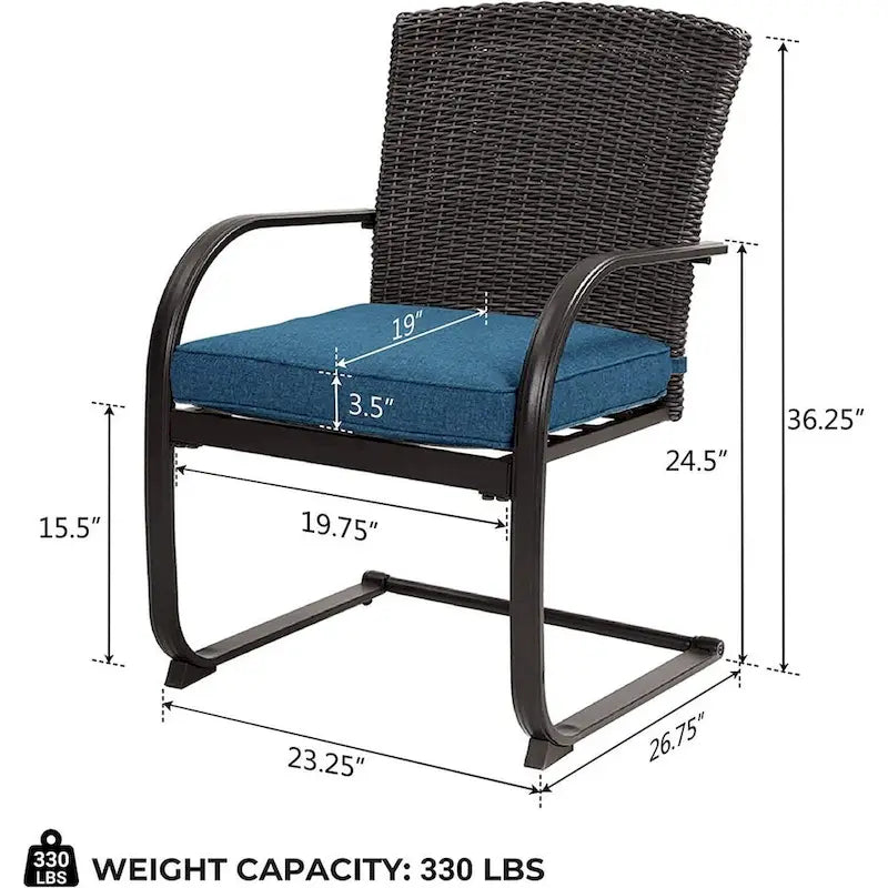 Chaises de jardin de style bistro avec structure en acier et coussins (lot de 2) - Non disponible
