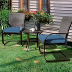 Chaises de jardin de style bistro avec structure en acier et coussins (lot de 2) - Non disponible
