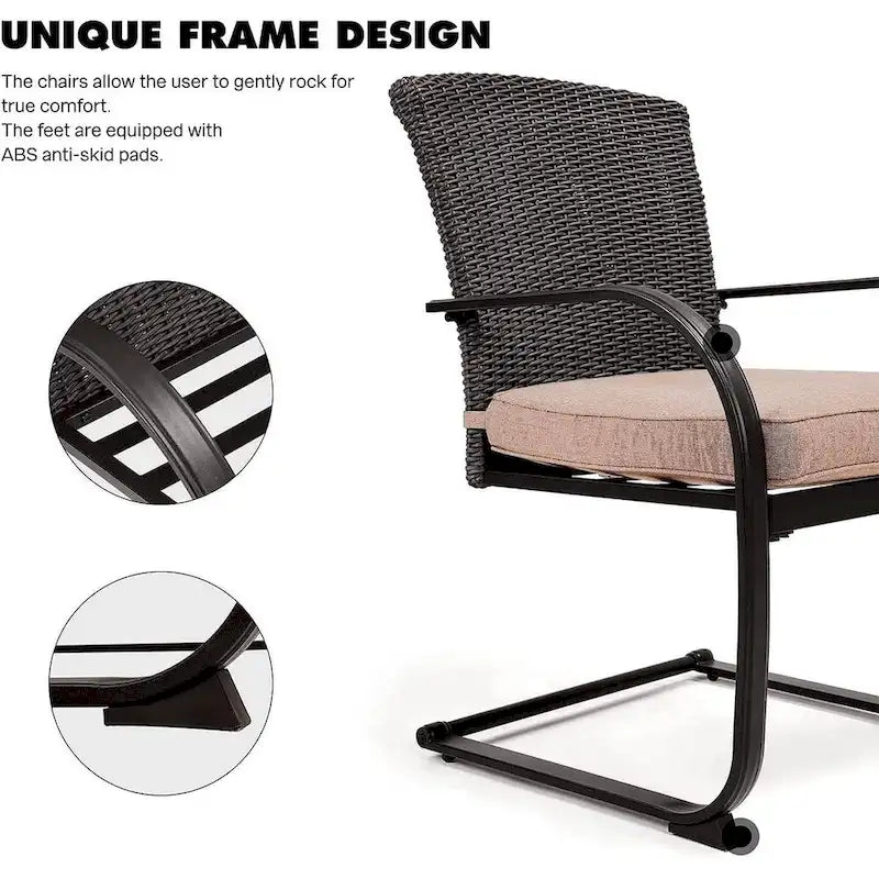 Chaises de jardin de style bistro avec structure en acier et coussins (lot de 2) - Non disponible