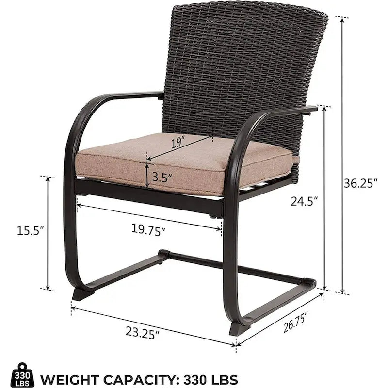 Chaises de jardin de style bistro avec structure en acier et coussins (lot de 2) - Non disponible