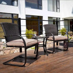 Chaises de jardin de style bistro avec structure en acier et coussins (lot de 2) - Non disponible