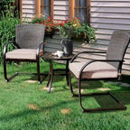 Chaises de jardin de style bistro avec structure en acier et coussins (lot de 2) - Non disponible