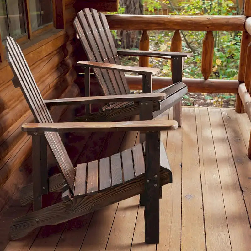 Chaise de jardin individuelle en bois avec repose-pieds