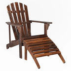 Chaise de jardin individuelle en bois avec repose-pieds