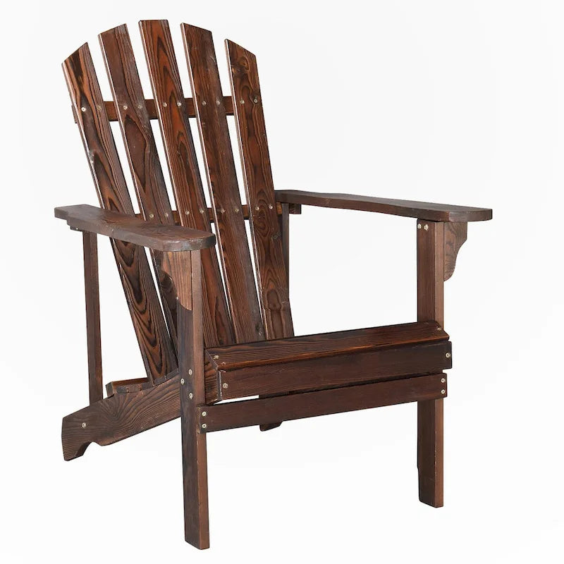 Chaise de jardin individuelle en bois avec repose-pieds