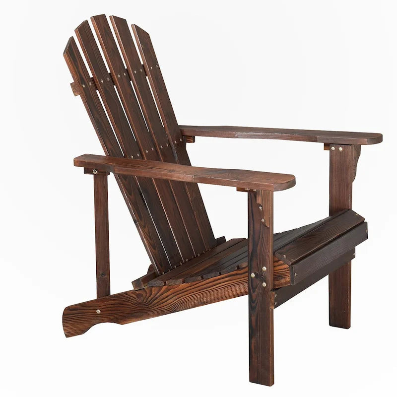 Chaise de jardin individuelle en bois avec repose-pieds