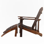 Chaise de jardin individuelle en bois avec repose-pieds