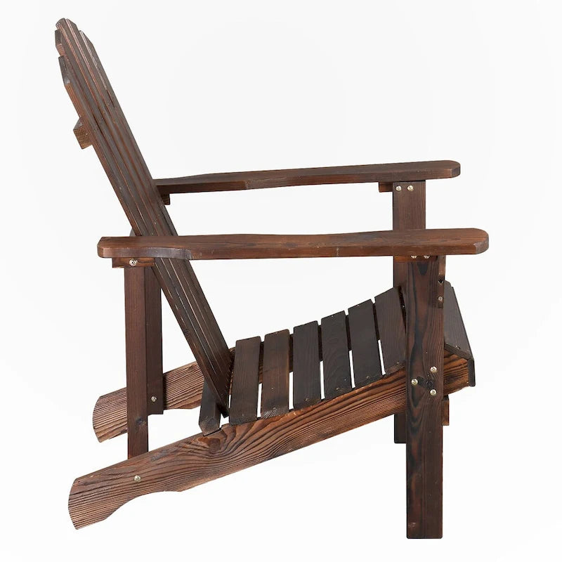 Chaise de jardin individuelle en bois avec repose-pieds