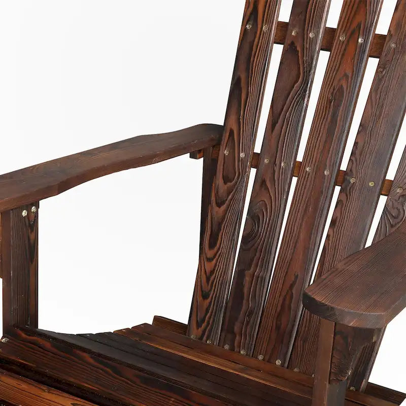 Chaise de jardin individuelle en bois avec repose-pieds