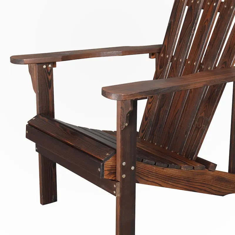 Chaise de jardin individuelle en bois avec repose-pieds