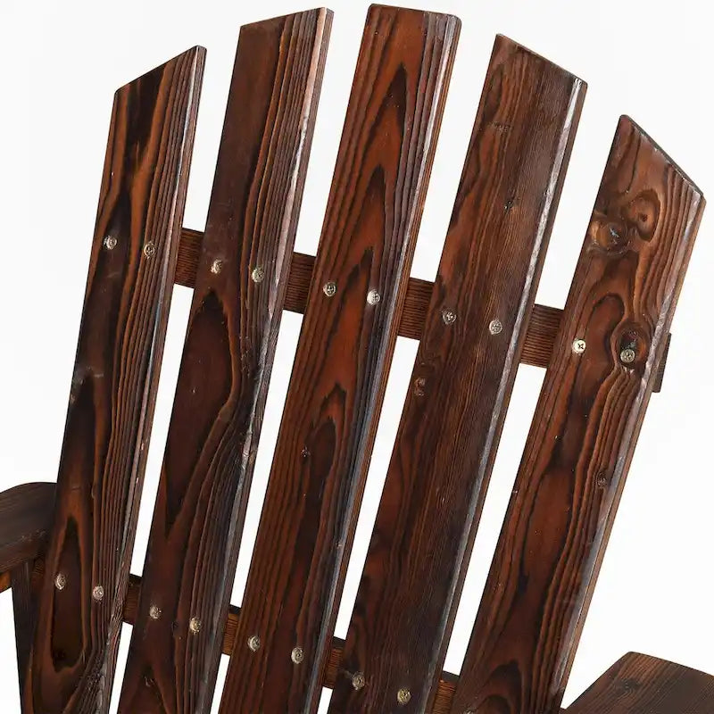 Chaise de jardin individuelle en bois avec repose-pieds