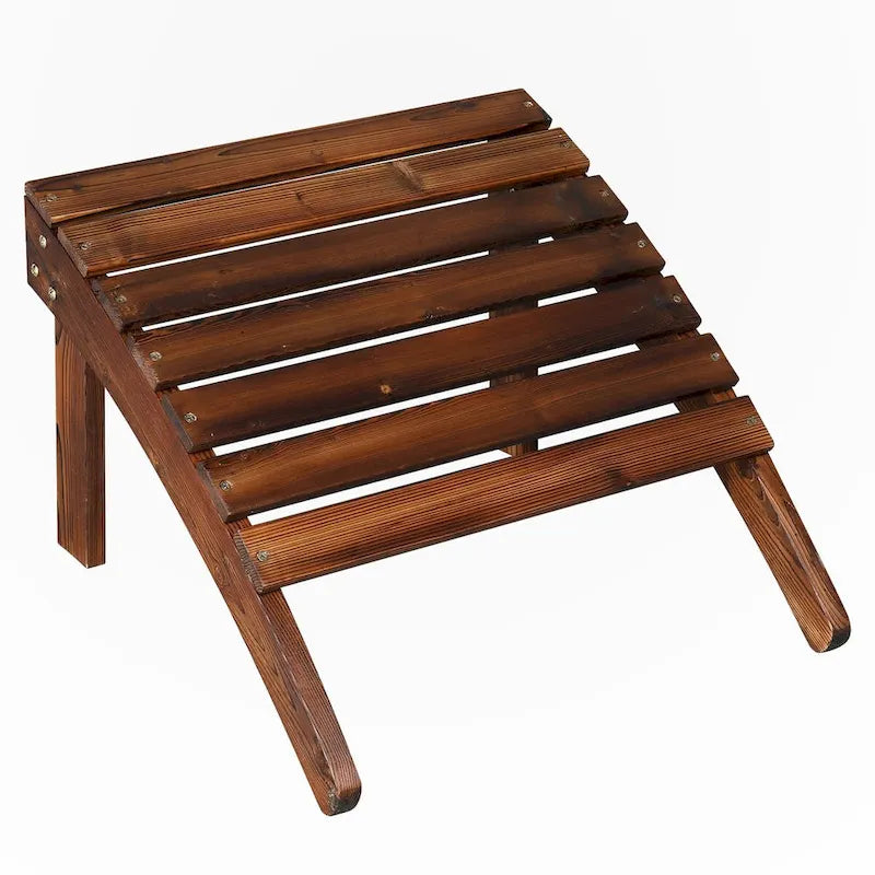 Chaise de jardin individuelle en bois avec repose-pieds