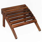 Chaise de jardin individuelle en bois avec repose-pieds