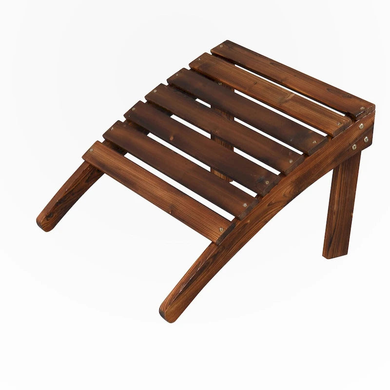 Chaise de jardin individuelle en bois avec repose-pieds