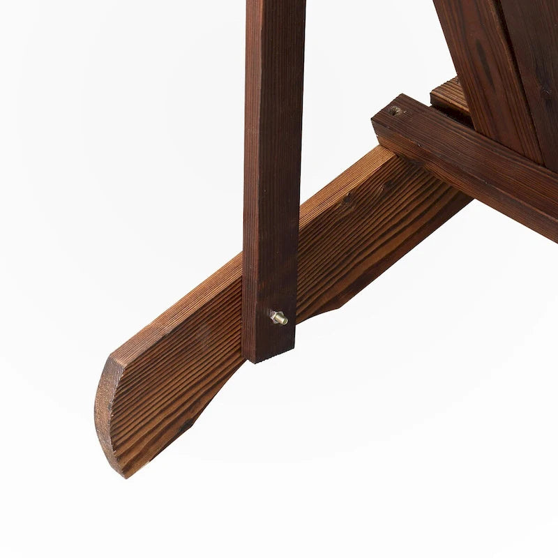 Chaise de jardin individuelle en bois avec repose-pieds