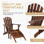 Chaise de jardin individuelle en bois avec repose-pieds