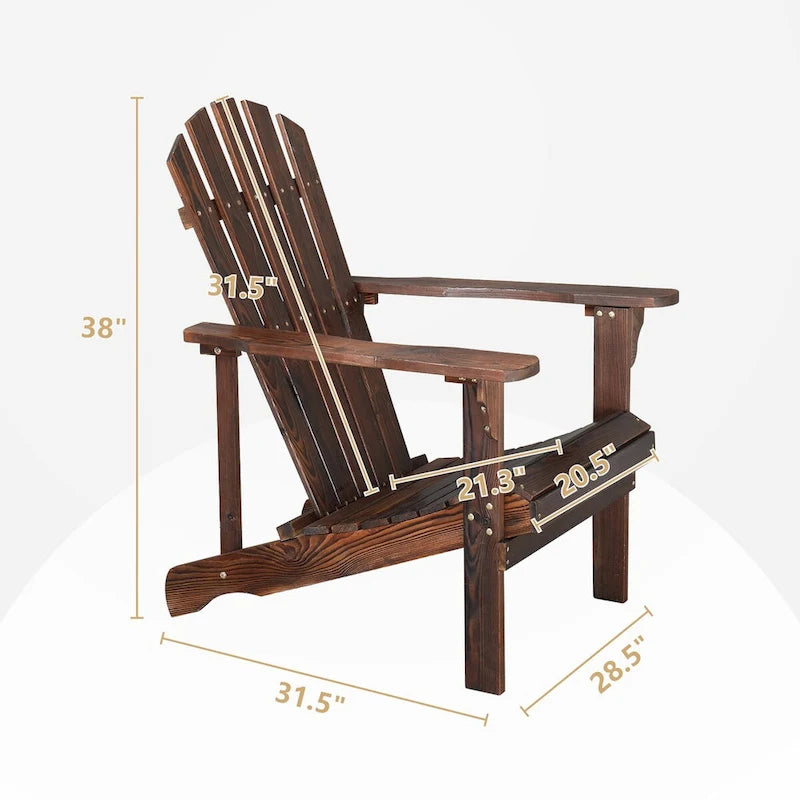 Chaise de jardin individuelle en bois avec repose-pieds