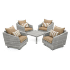 Ensemble de conversation pour patio extérieur Cannes Subrella 5 pièces avec table et club de jardin