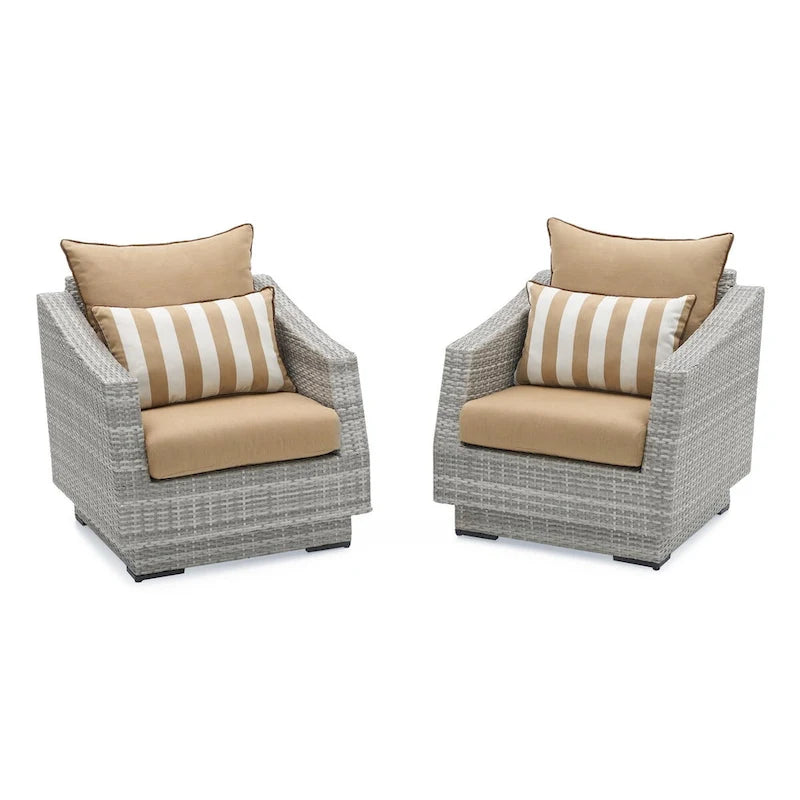 Ensemble de conversation pour patio extérieur Cannes Subrella 5 pièces avec table et club de jardin