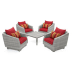 Ensemble de conversation pour patio extérieur Cannes Subrella 5 pièces avec table et club de jardin