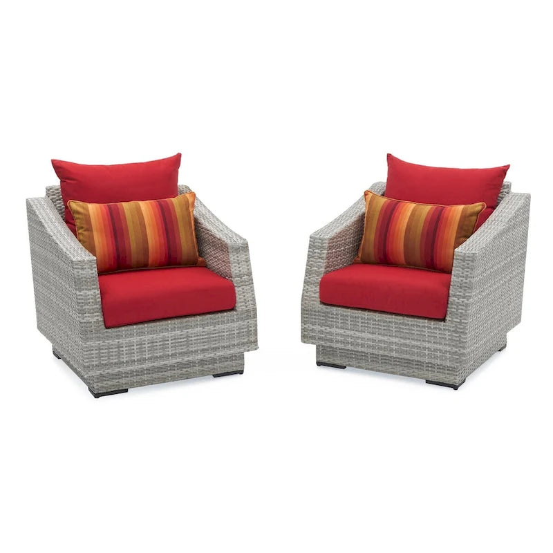 Ensemble de conversation pour patio extérieur Cannes Subrella 5 pièces avec table et club de jardin