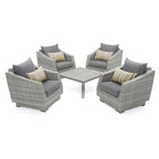 Ensemble de conversation pour patio extérieur Cannes Subrella 5 pièces avec table et club de jardin