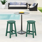 Tabourets de comptoir ronds d'extérieur Polytrends Laguna HDPE tous temps, 24 pouces (ensemble de 2)