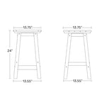 Tabourets de comptoir ronds d'extérieur Polytrends Laguna HDPE tous temps, 24 pouces (ensemble de 2)
