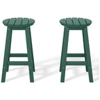 Tabourets de comptoir ronds d'extérieur Polytrends Laguna HDPE tous temps, 24 pouces (ensemble de 2)
