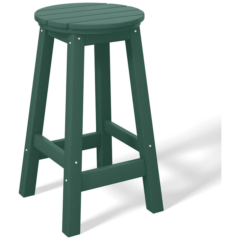 Tabourets de comptoir ronds d'extérieur Polytrends Laguna HDPE tous temps, 24 pouces (ensemble de 2)