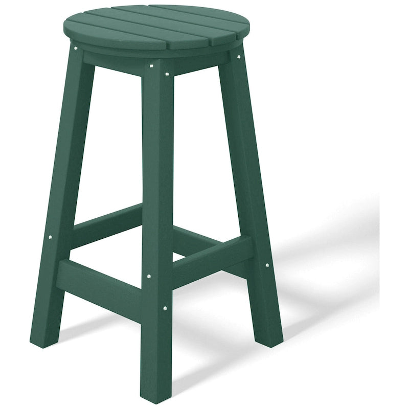 Tabourets de comptoir ronds d'extérieur Polytrends Laguna HDPE tous temps, 24 pouces (ensemble de 2)