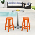 Tabourets de comptoir ronds d'extérieur Polytrends Laguna HDPE tous temps, 24 pouces (ensemble de 2)