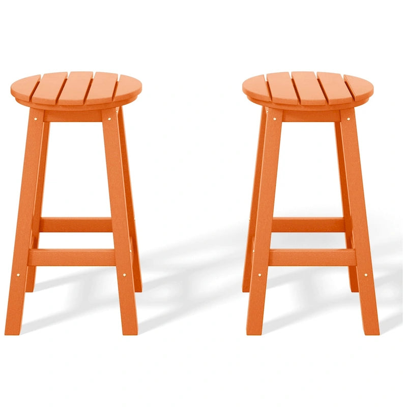 Tabourets de comptoir ronds d'extérieur Polytrends Laguna HDPE tous temps, 24 pouces (ensemble de 2)