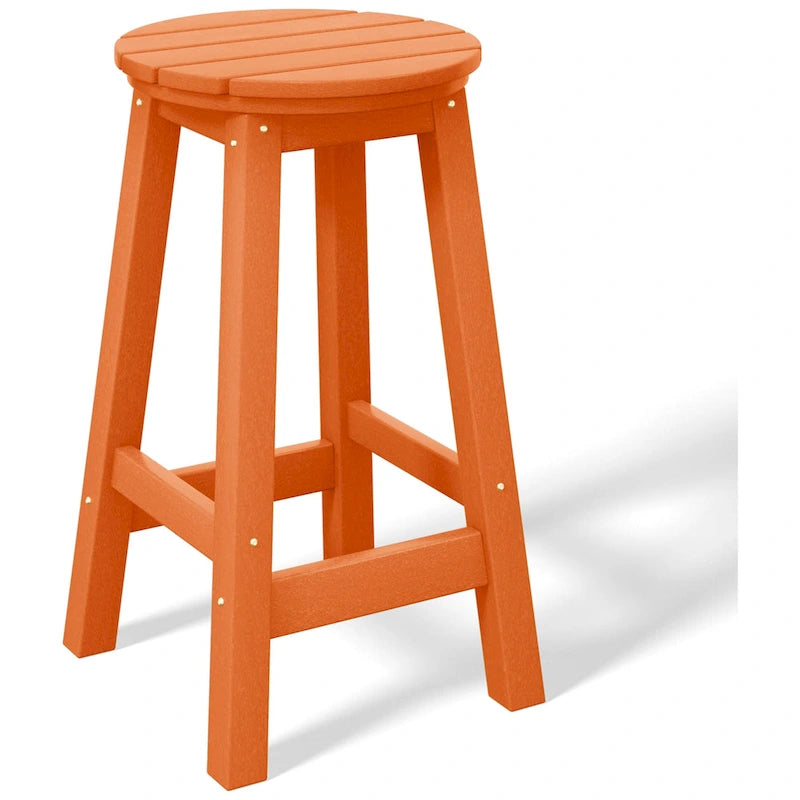 Tabourets de comptoir ronds d'extérieur Polytrends Laguna HDPE tous temps, 24 pouces (ensemble de 2)