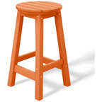 Tabourets de comptoir ronds d'extérieur Polytrends Laguna HDPE tous temps, 24 pouces (ensemble de 2)