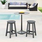Tabourets de comptoir ronds d'extérieur Polytrends Laguna HDPE tous temps, 24 pouces (ensemble de 2)