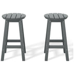 Tabourets de comptoir ronds d'extérieur Polytrends Laguna HDPE tous temps, 24 pouces (ensemble de 2)