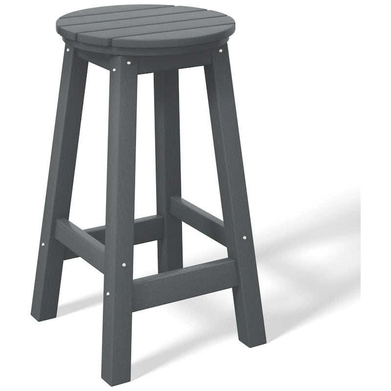 Tabourets de comptoir ronds d'extérieur Polytrends Laguna HDPE tous temps, 24 pouces (ensemble de 2)