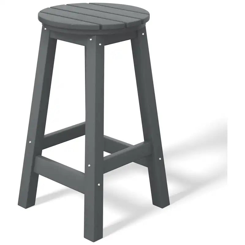 Tabourets de comptoir ronds d'extérieur Polytrends Laguna HDPE tous temps, 24 pouces (ensemble de 2)
