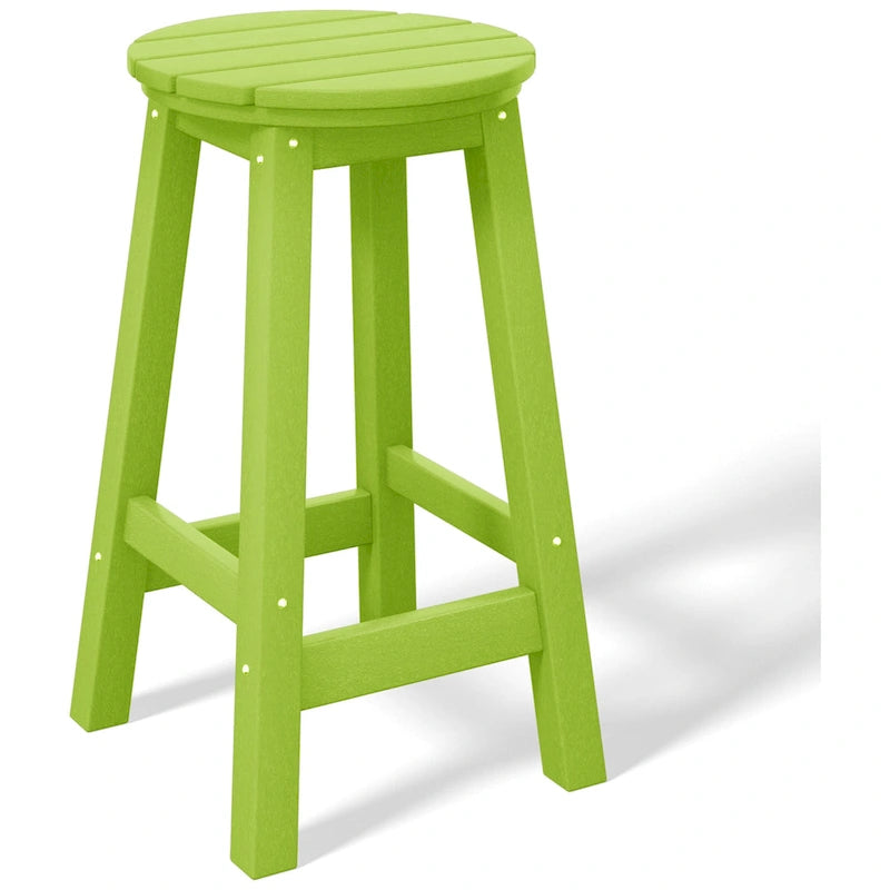 Tabourets de comptoir ronds d'extérieur Polytrends Laguna HDPE tous temps, 24 pouces (ensemble de 2)